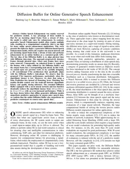 Diffusion Buffer for Online Generative Speech Enhancement