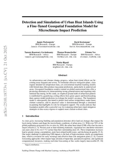 Detection and Simulation of Urban Heat Islands Using a Fine-Tuned Geospatial Foundation Model for Microclimate Impact Prediction