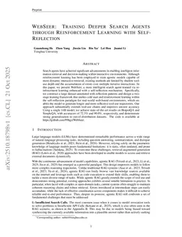 WebSeer: Training Deeper Search Agents through Reinforcement Learning with Self-Reflection