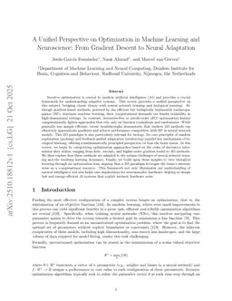 A Unified Perspective on Optimization in Machine Learning and Neuroscience: From Gradient Descent to Neural Adaptation