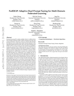 FedDEAP: Adaptive Dual-Prompt Tuning for Multi-Domain Federated Learning
