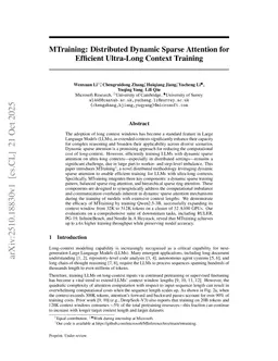 MTraining: Distributed Dynamic Sparse Attention for Efficient Ultra-Long Context Training