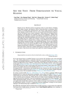 See the Text: From Tokenization to Visual Reading