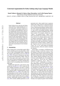 Contextual Augmentation for Entity Linking using Large Language Models