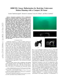 SHRUMS: Sensor Hallucination for Real-time Underwater Motion Planning with a Compact 3D Sonar