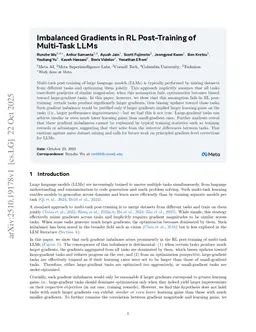 Imbalanced Gradients in RL Post-Training of Multi-Task LLMs
