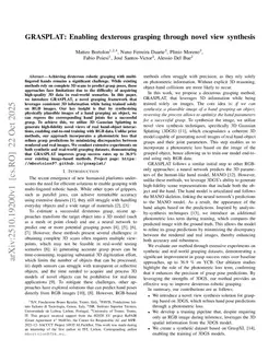 GRASPLAT: Enabling dexterous grasping through novel view synthesis