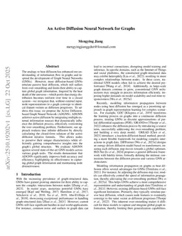 An Active Diffusion Neural Network for Graphs