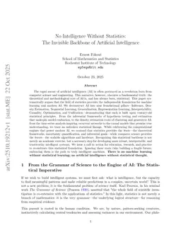 No Intelligence Without Statistics: The Invisible Backbone of Artificial Intelligence
