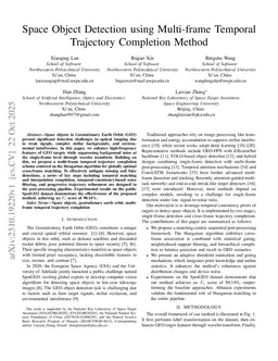 Space Object Detection using Multi-frame Temporal Trajectory Completion Method