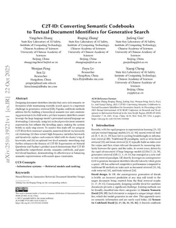 C2T-ID: Converting Semantic Codebooks to Textual Document Identifiers for Generative Search