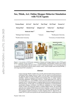 See, Think, Act: Online Shopper Behavior Simulation with VLM Agents