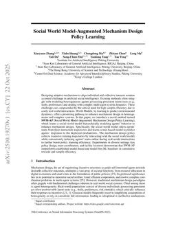 Social World Model-Augmented Mechanism Design Policy Learning