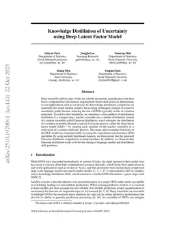 Knowledge Distillation of Uncertainty using Deep Latent Factor Model