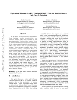 Algorithmic Fairness in NLP: Persona-Infused LLMs for Human-Centric Hate Speech Detection