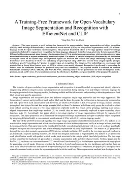 A Training-Free Framework for Open-Vocabulary Image Segmentation and Recognition with EfficientNet and CLIP