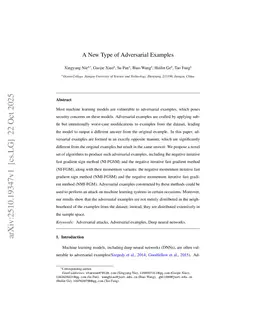 A New Type of Adversarial Examples