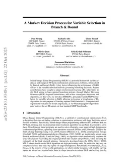 A Markov Decision Process for Variable Selection in Branch & Bound