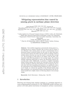 Mitigating representation bias caused by missing pixels in methane plume detection