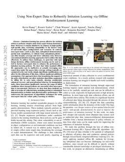 Using Non-Expert Data to Robustify Imitation Learning via Offline Reinforcement Learning