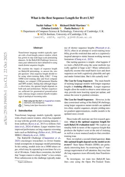 What is the Best Sequence Length for BABYLM?