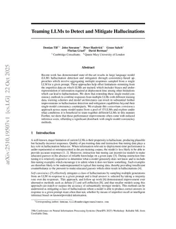 Teaming LLMs to Detect and Mitigate Hallucinations
