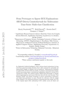 From Prototypes to Sparse ECG Explanations: SHAP-Driven Counterfactuals for Multivariate Time-Series Multi-class Classification