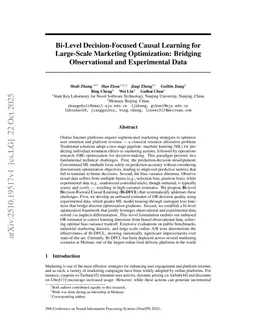Bi-Level Decision-Focused Causal Learning for Large-Scale Marketing Optimization: Bridging Observational and Experimental Data