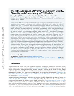 The Intricate Dance of Prompt Complexity, Quality, Diversity, and Consistency in T2I Models