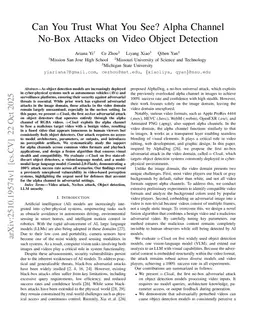 Can You Trust What You See? Alpha Channel No-Box Attacks on Video Object Detection