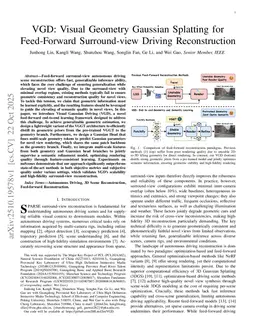 VGD: Visual Geometry Gaussian Splatting for Feed-Forward Surround-view Driving Reconstruction