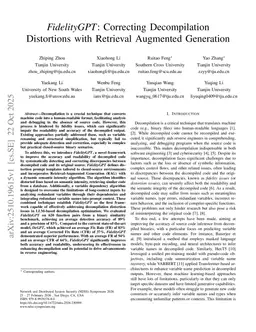 FidelityGPT: Correcting Decompilation Distortions with Retrieval Augmented Generation