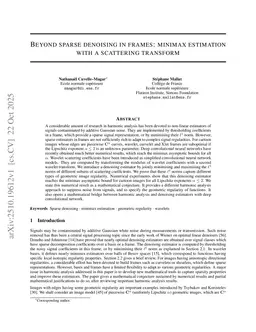Beyond sparse denoising in frames: minimax estimation with a scattering transform