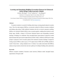 Learning and Simulating Building Evacuation Patterns for Enhanced Safety Design Using Generative Models