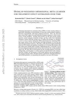 Overlap-weighted orthogonal meta-learner for treatment effect estimation over time