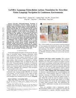LaViRA: Language-Vision-Robot Actions Translation for Zero-Shot Vision Language Navigation in Continuous Environments