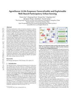 AgentSense: LLMs Empower Generalizable and Explainable Web-Based Participatory Urban Sensing