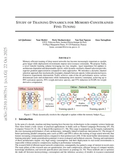 Study of Training Dynamics for Memory-Constrained Fine-Tuning