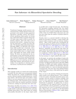 Fast Inference via Hierarchical Speculative Decoding