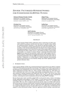 Zhyper: Factorized Hypernetworks for Conditioned LLM Fine-Tuning
