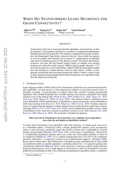 When Do Transformers Learn Heuristics for Graph Connectivity?