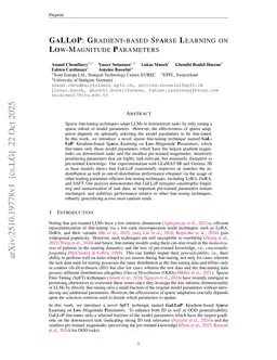 GaLLoP: Gradient-based Sparse Learning on Low-Magnitude Parameters