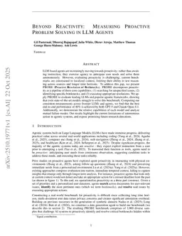 Beyond Reactivity: Measuring Proactive Problem Solving in LLM Agents
