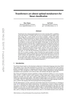 Transformers are almost optimal metalearners for linear classification