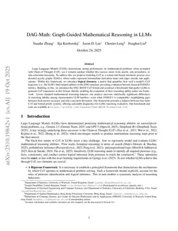 DAG-Math: Graph-Guided Mathematical Reasoning in LLMs