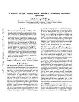 SODBench: A Large Language Model Approach to Documenting Spreadsheet Operations
