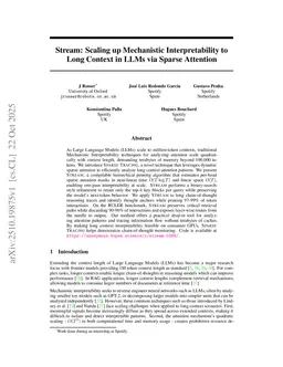 Stream: Scaling up Mechanistic Interpretability to Long Context in LLMs via Sparse Attention