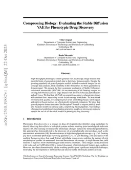 Compressing Biology: Evaluating the Stable Diffusion VAE for Phenotypic Drug Discovery
