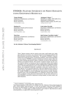 FINDER: Feature Inference on Noisy Datasets using Eigenspace Residuals