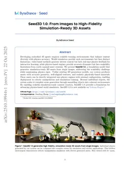 Seed3D 1.0: From Images to High-Fidelity Simulation-Ready 3D Assets